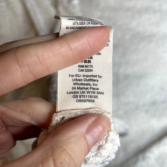 FREE PEOPLE Napa Crochet White Off The‎ Shoulder Oversized Extra Small Mesh Top - Picture 5 of 5